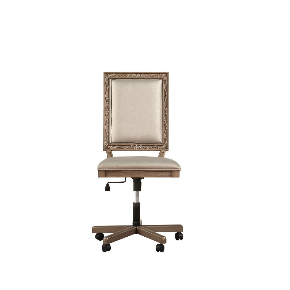 ACME Orianne - Executive Office Chair - Champagne PU & Antique Gold | Meri Furniture