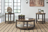Ashley Furniture Roybeck - Light Brown / Bronze - Occasional Table Set (Set of 3) | Meri Furniture