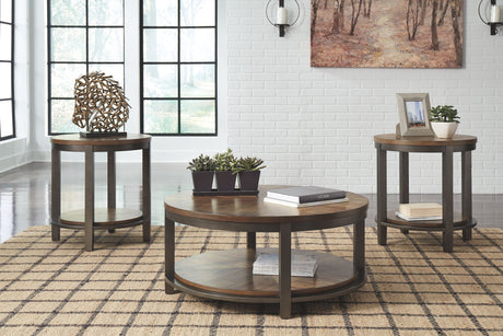 Ashley Furniture Roybeck - Light Brown / Bronze - Occasional Table Set (Set of 3) | Meri Furniture