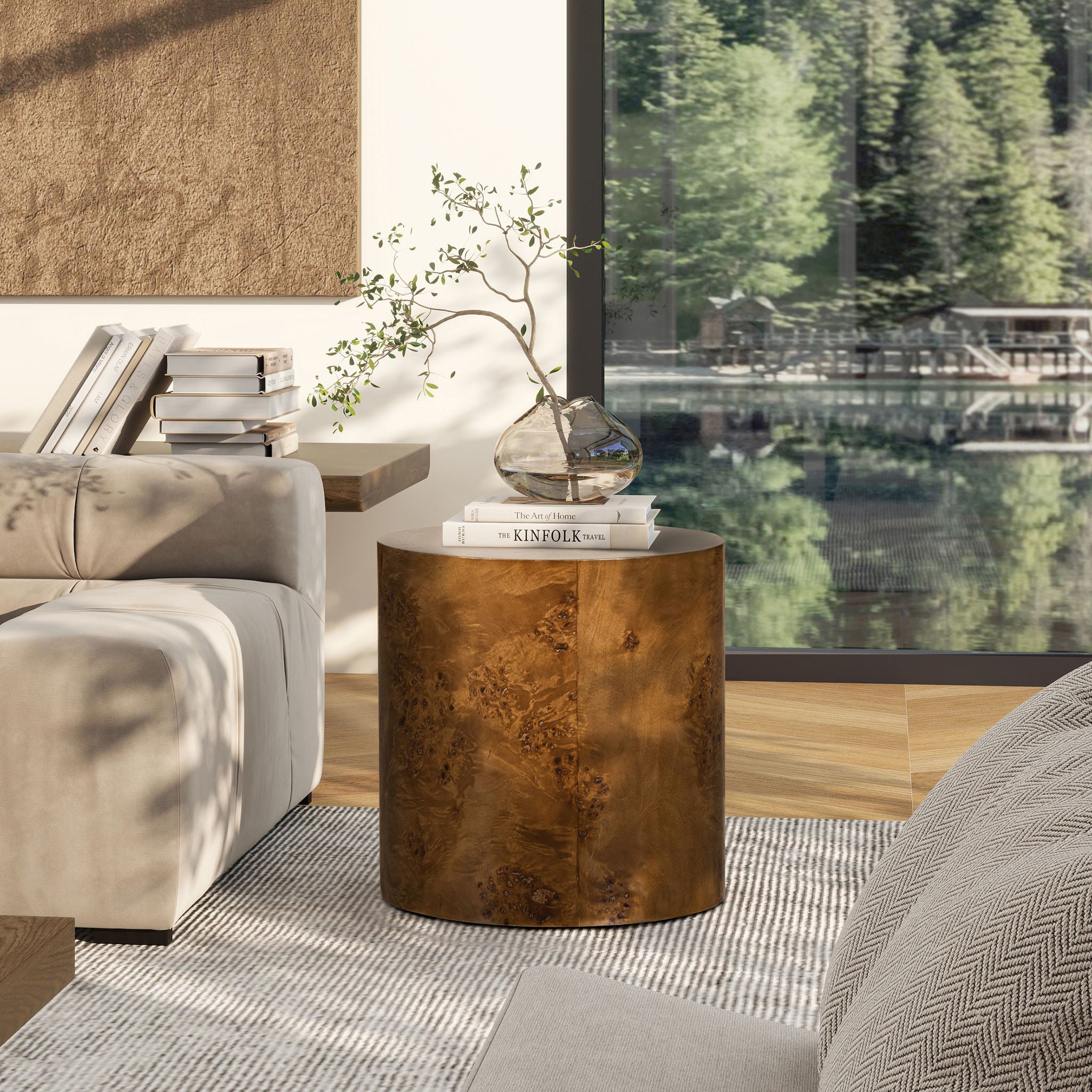 Nebula - Accent Oval Pillar Side Table