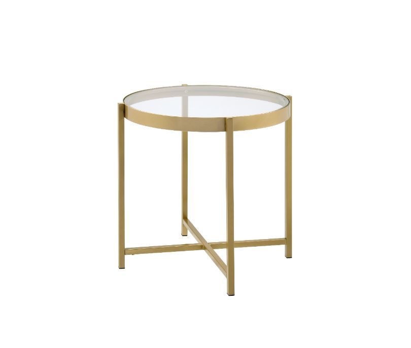 ACME Charrot - End Table - Gold Finish | Meri Furniture
