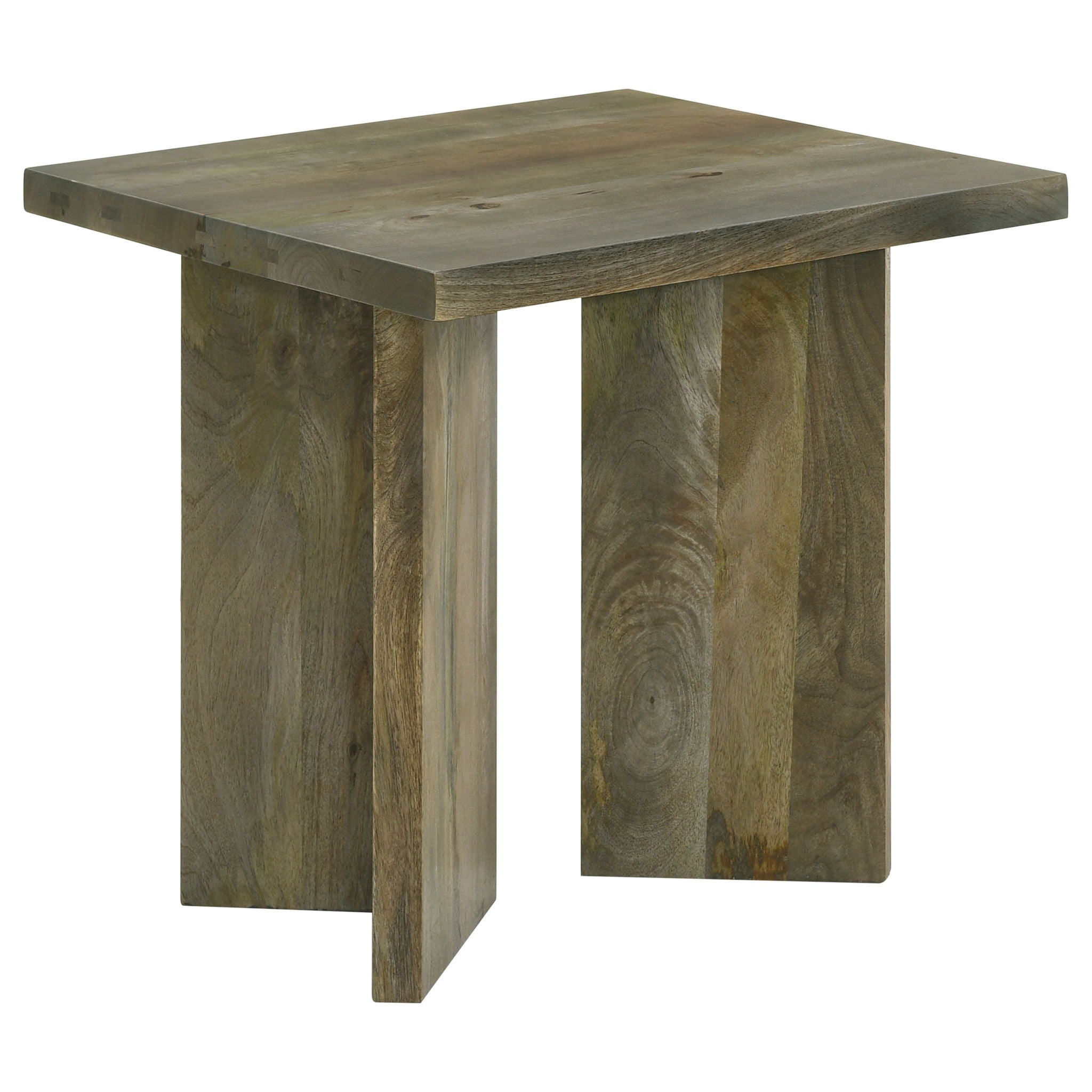 Neskowin - 2 Piece And End Table Set With Geometric Panels - Brown