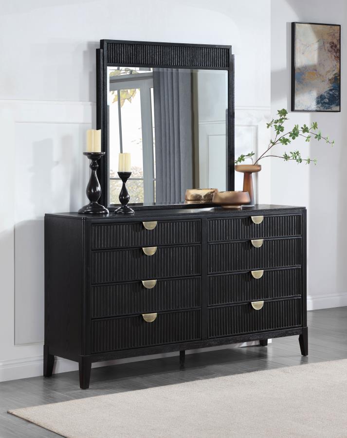 Coaster Fine Furniture Brookmead - 8-Drawer Dresser With Mirror - Black | Meri Furniture