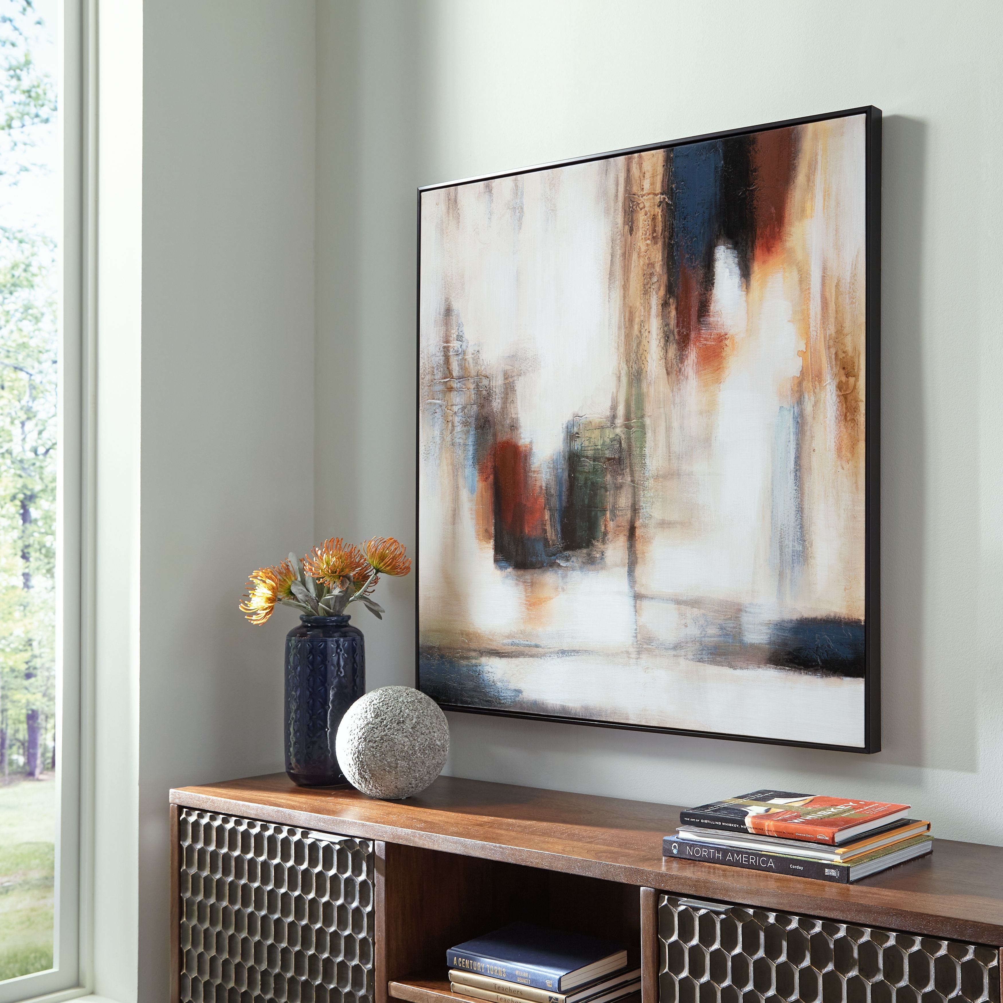 Signature Design by Ashley® Pigeonford - White / Teal / Gold - Wall Art | Meri Furniture