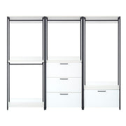 Fiona - Freestanding Walk In Wood Closet System, Metal Frame Melamine - White