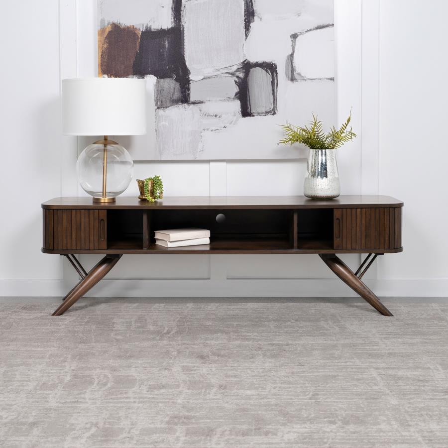 Coaster Fine Furniture Valna - Wood TV Stand With Sliding Doors - Walnut | Meri Furniture