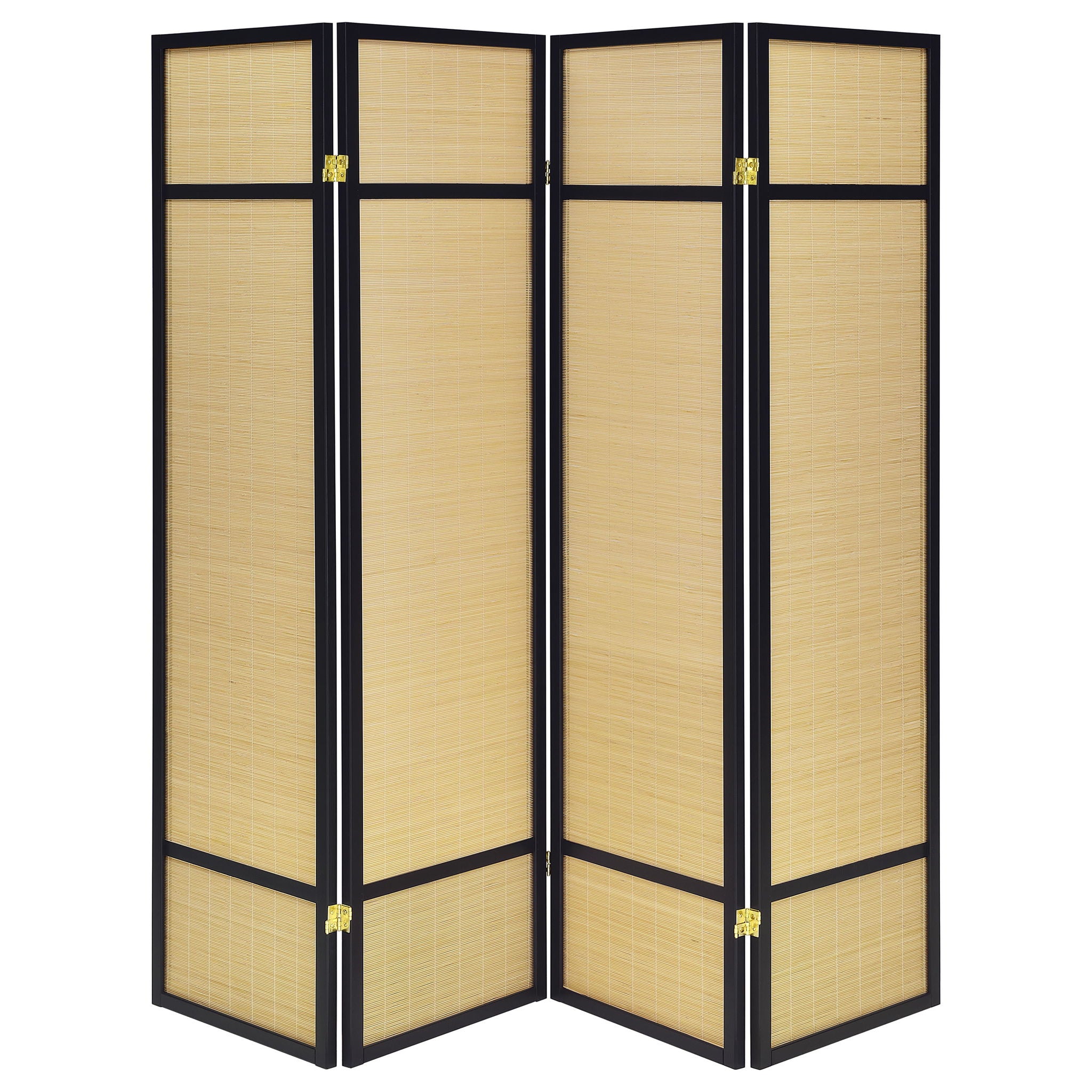 Sensei - 4 Panel Bamboo Room Divider Folding Screen - Natural