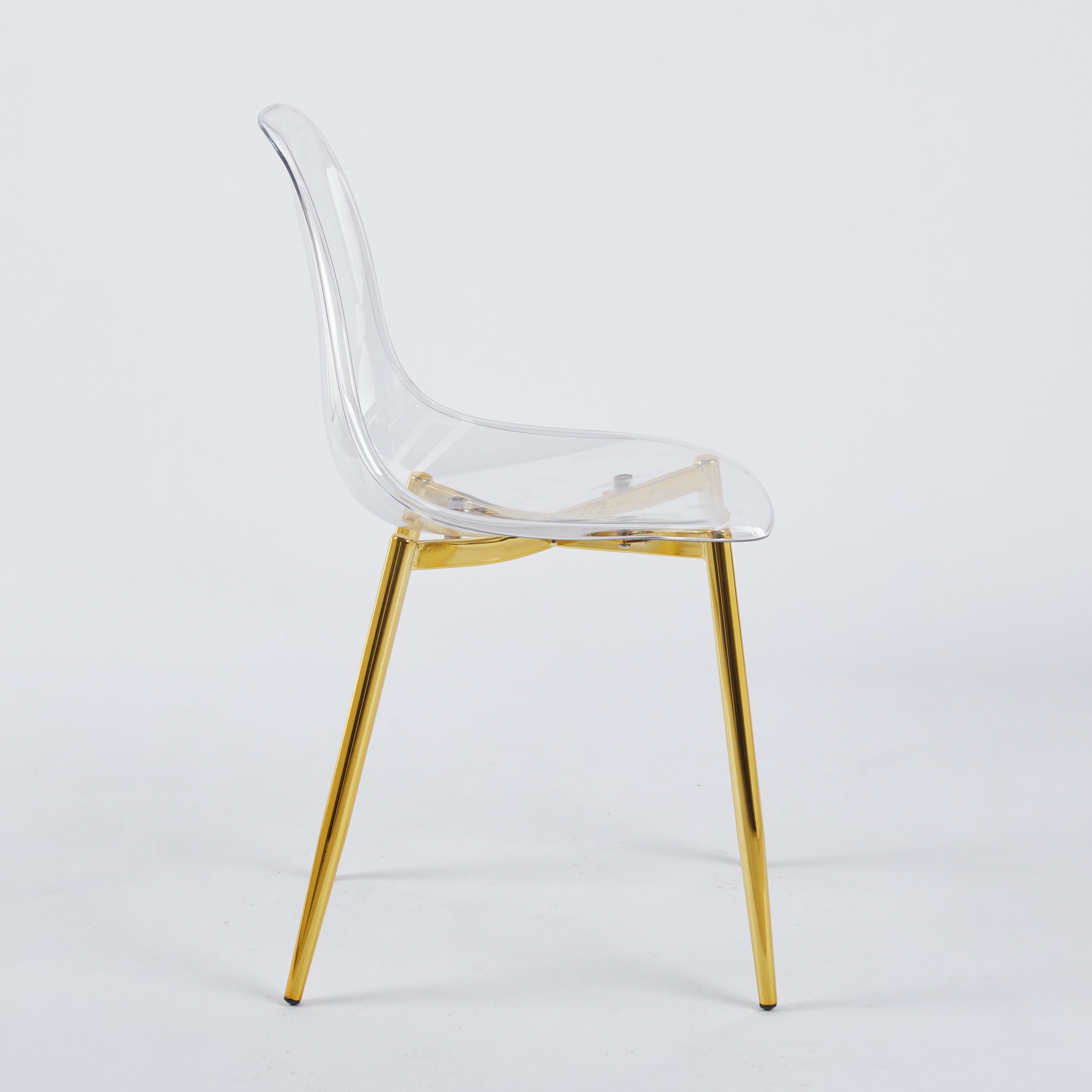 Transparent Plastic Seat Dining Chair (Set of 4)