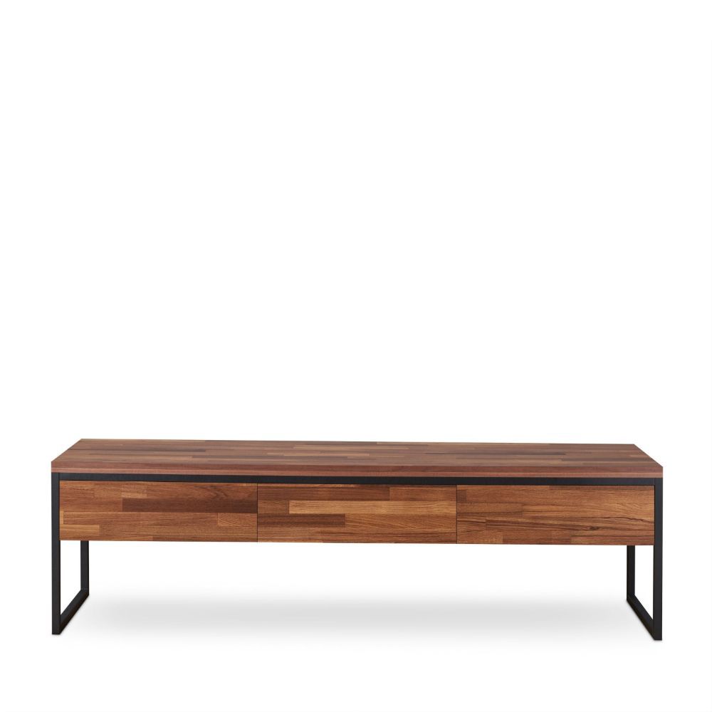 ACME Sara - TV Stand - Walnut & Sandy Black | Meri Furniture