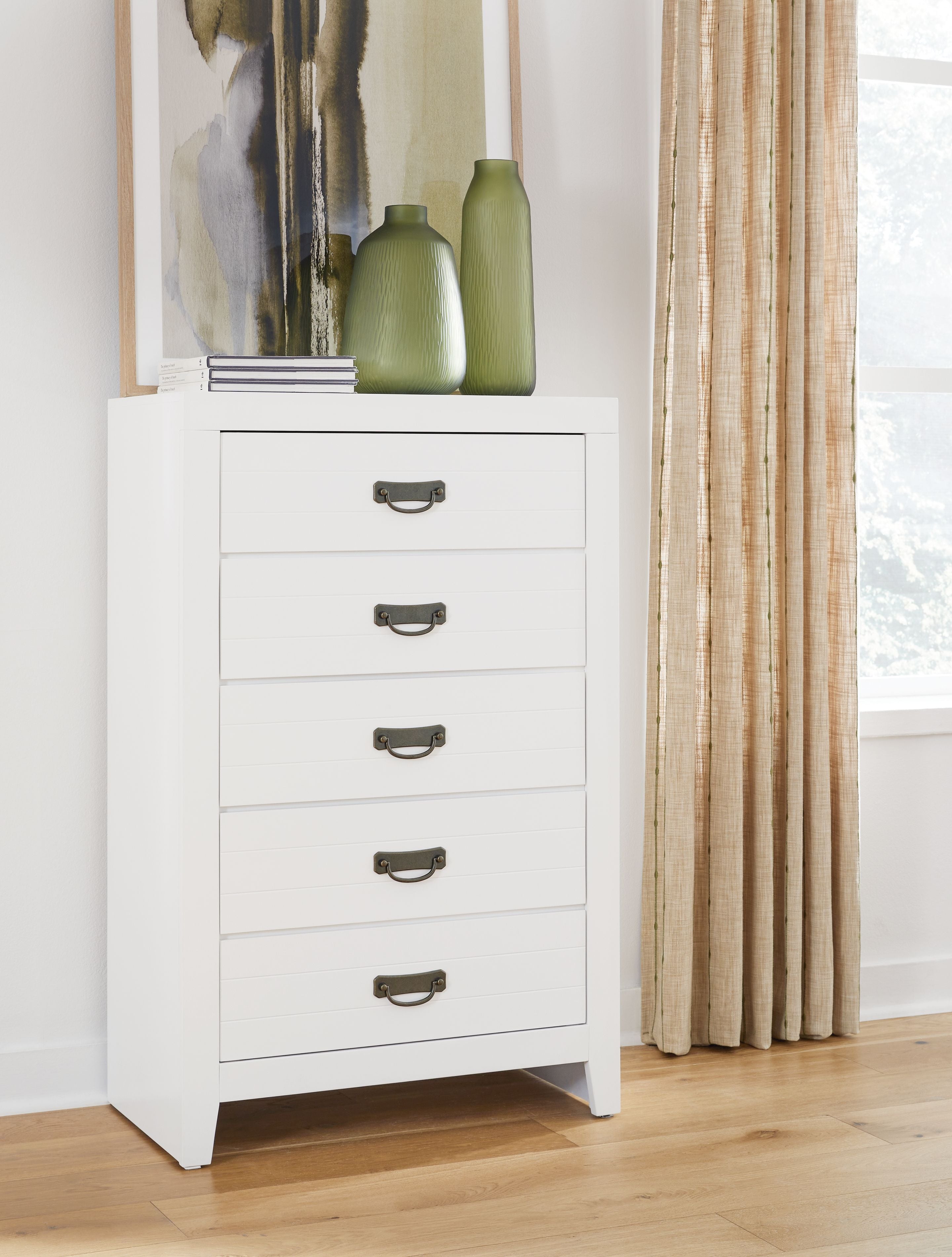 Signature Design by Ashley® Binterglen - White - Five Drawer Chest | Meri Furniture