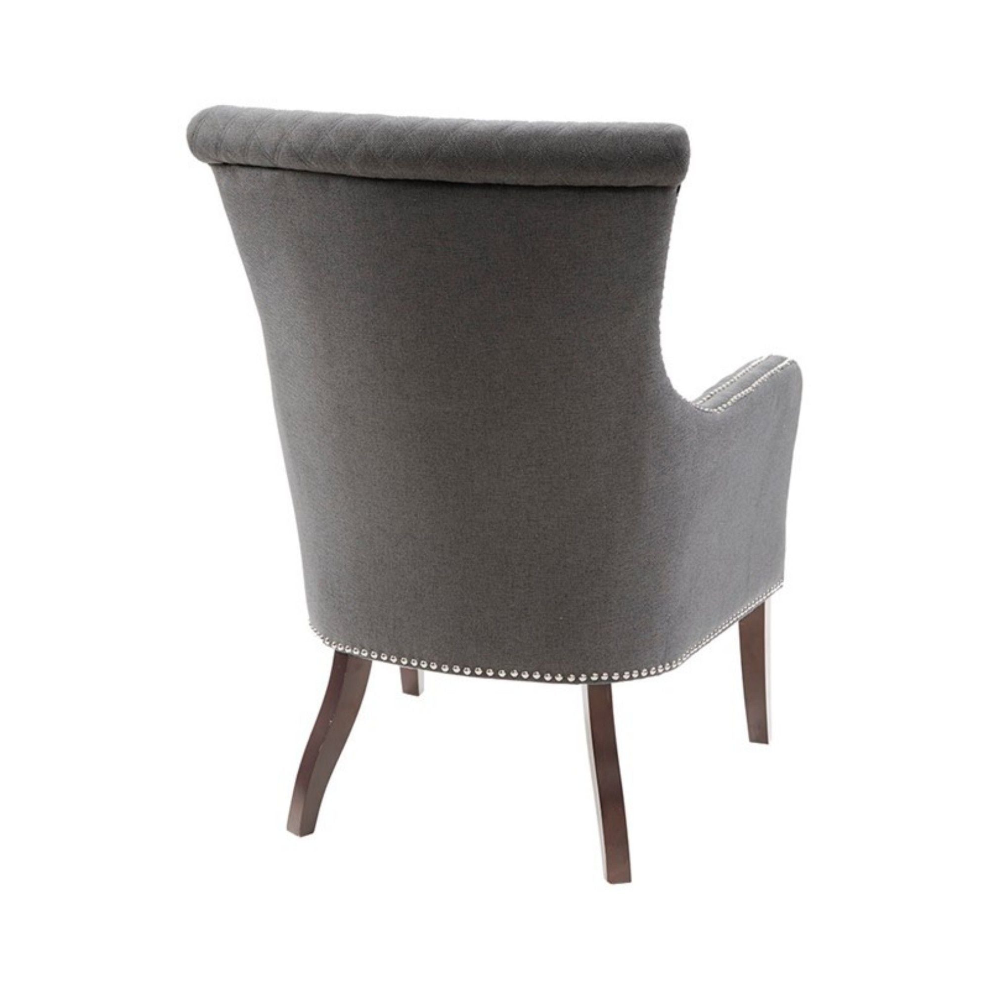 Heston - Accent Chair With Quilted Back And Nailheads - Gray