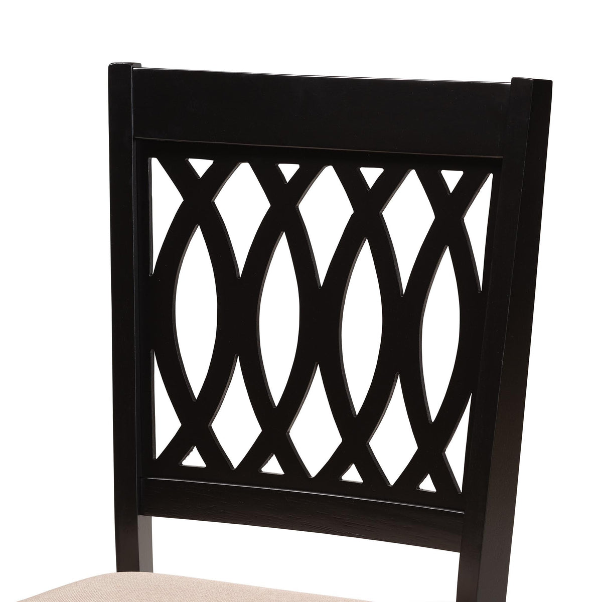 Florencia Modern Beige Fabric and Espresso Brown Finished Wood 6-Piece Dining Set
