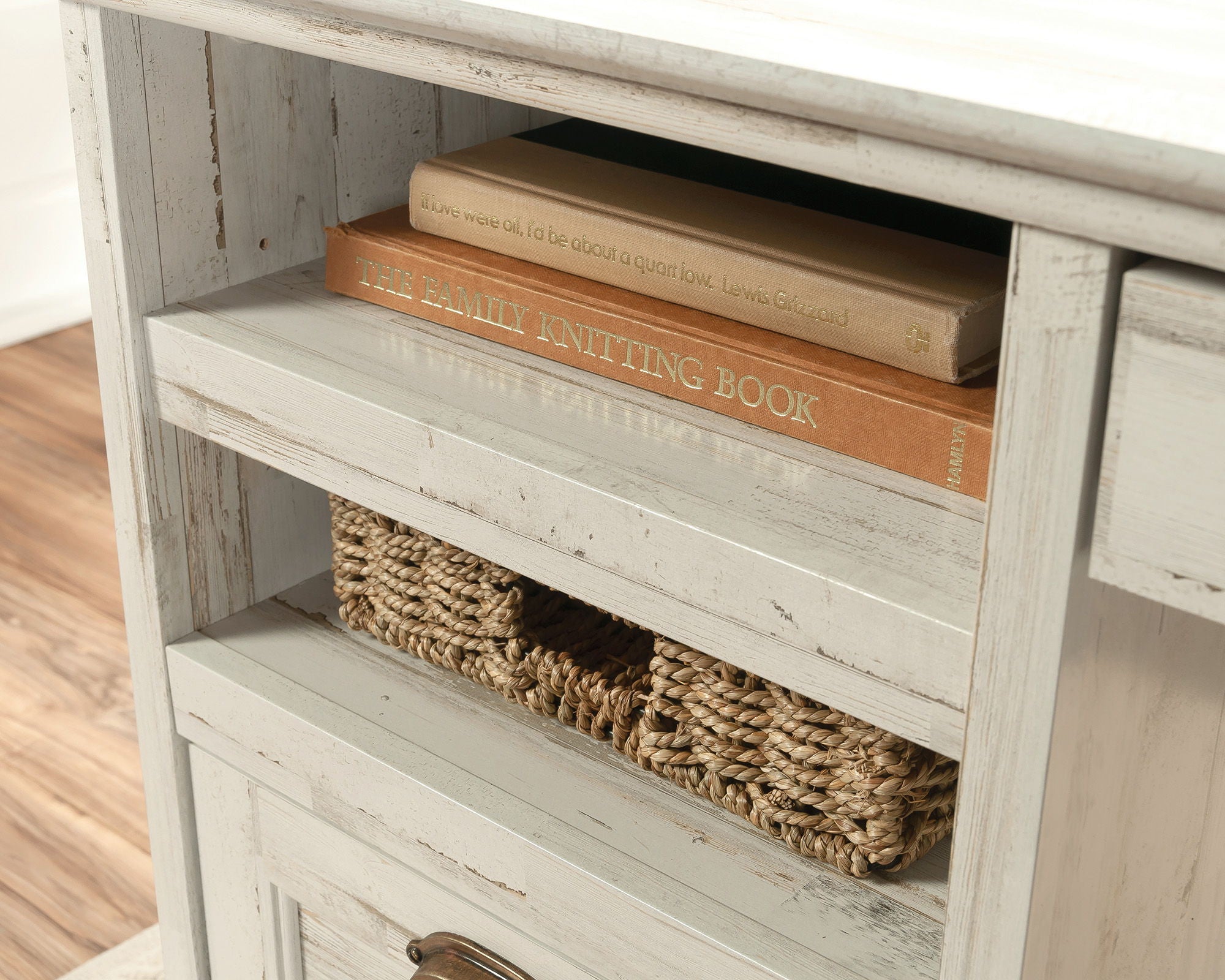 Home Office Executive Desk in White Plank