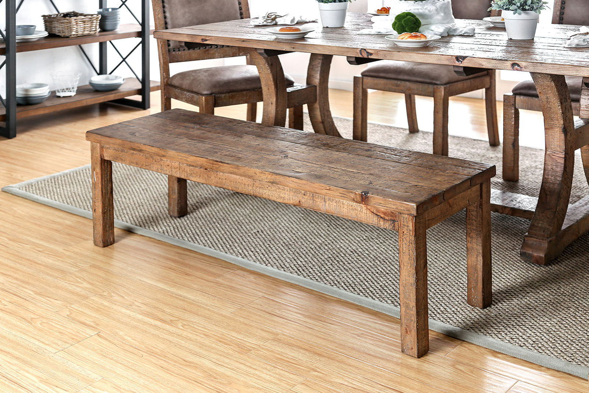 Gianna - Wooden Bench - Rustic Oak