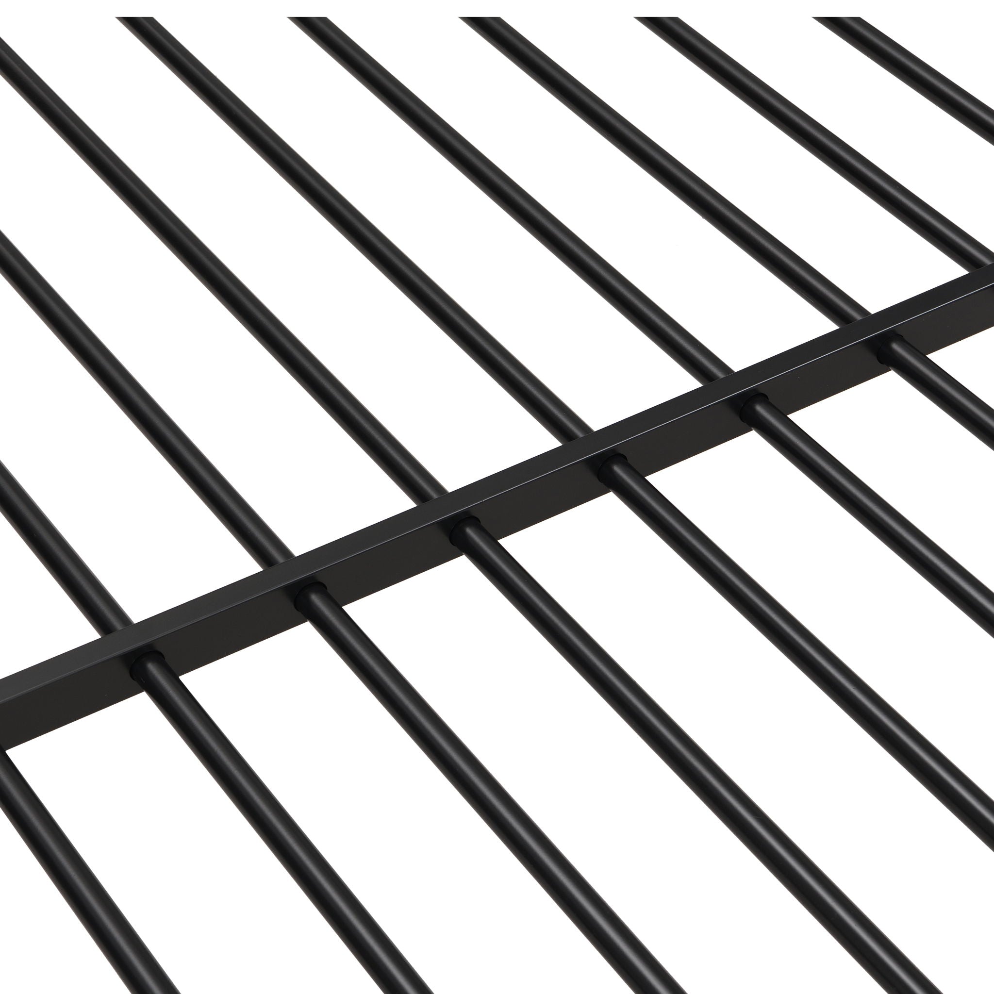 Modern Metal Bunk Bed, Full Over Full, No Box Spring Needed - Black