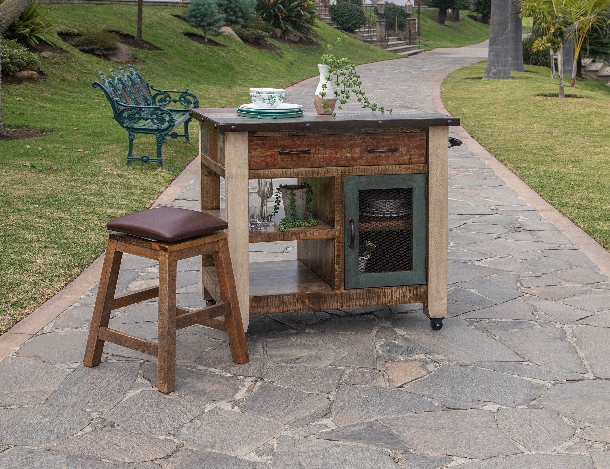 International Furniture Direct Antique - Counter Stool | Meri Furniture