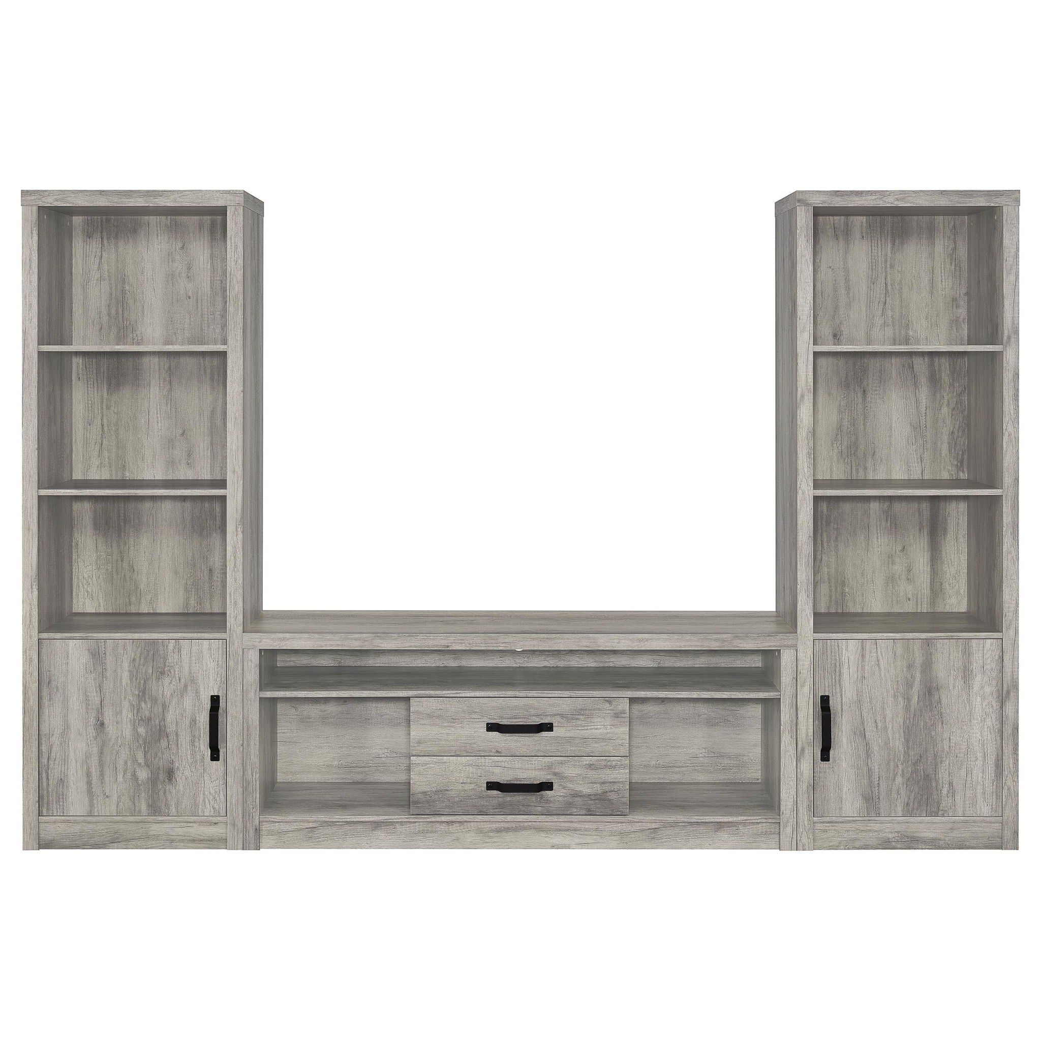 Burke 4-shelf Engineered Wood Media Tower Grey Driftwood
