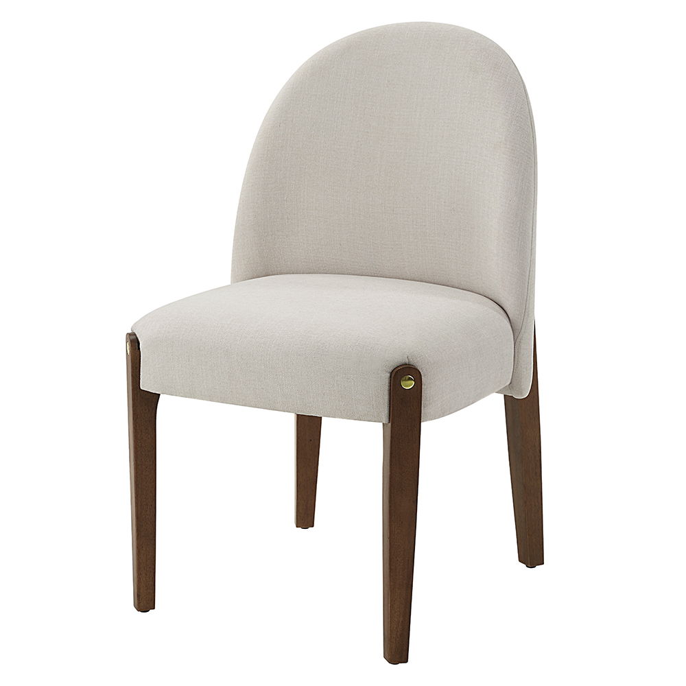 ACME Gamarya - Side Chair (Set of 2) - White Fabric & Oak | Meri Furniture
