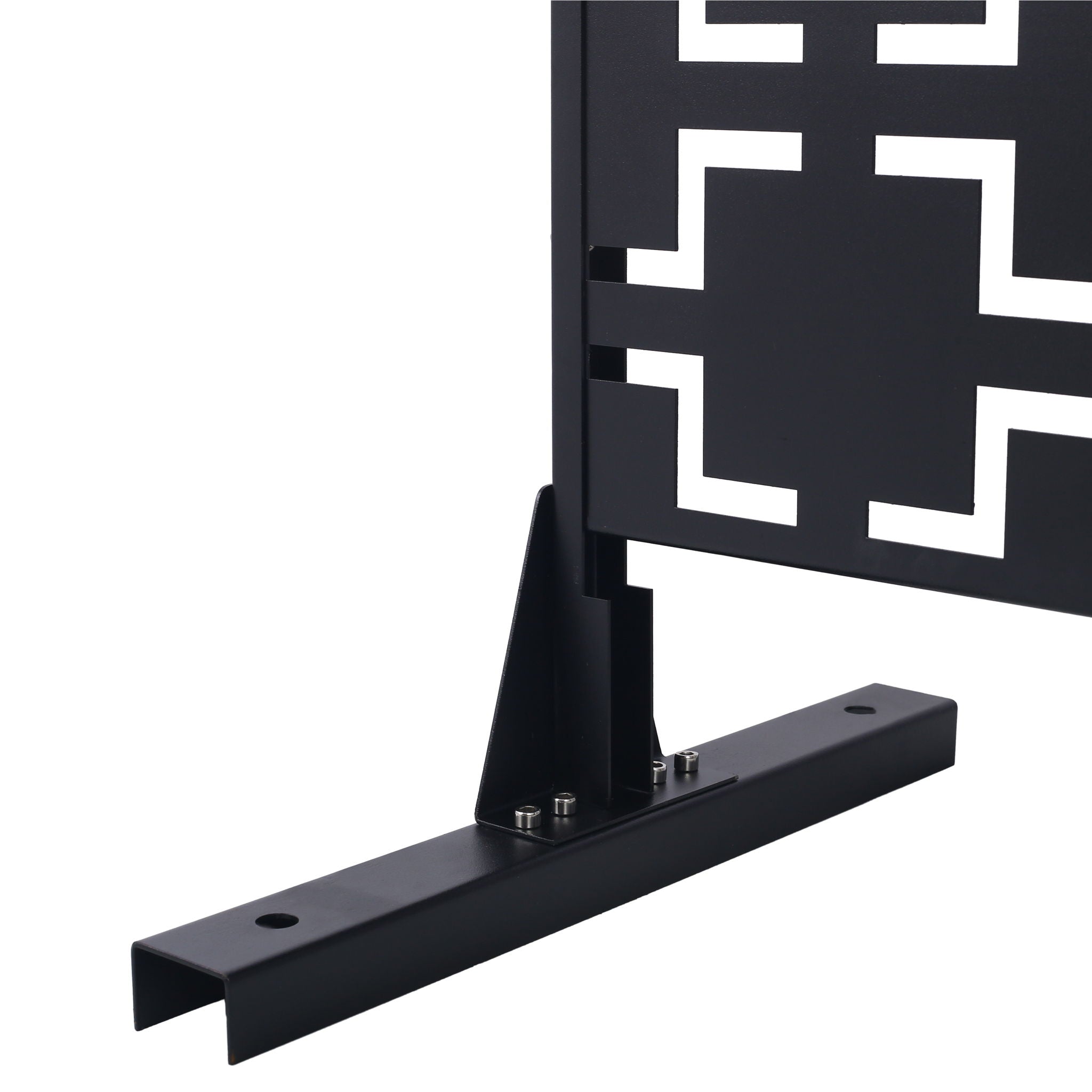 Outdoor / Indoor Privacy Screen Metal Privacy Screen, Freestanding Decorative Privacy Screen For Deck Balcony Patio - Black