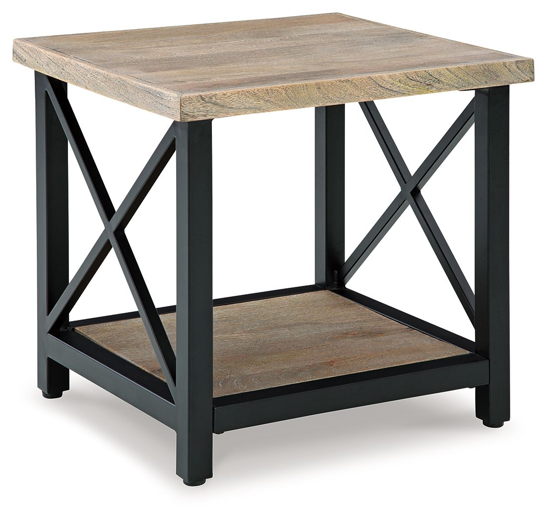 Signature Design by Ashley® Bristenfort - Brown / Black - Rectangular End Table | Meri Furniture