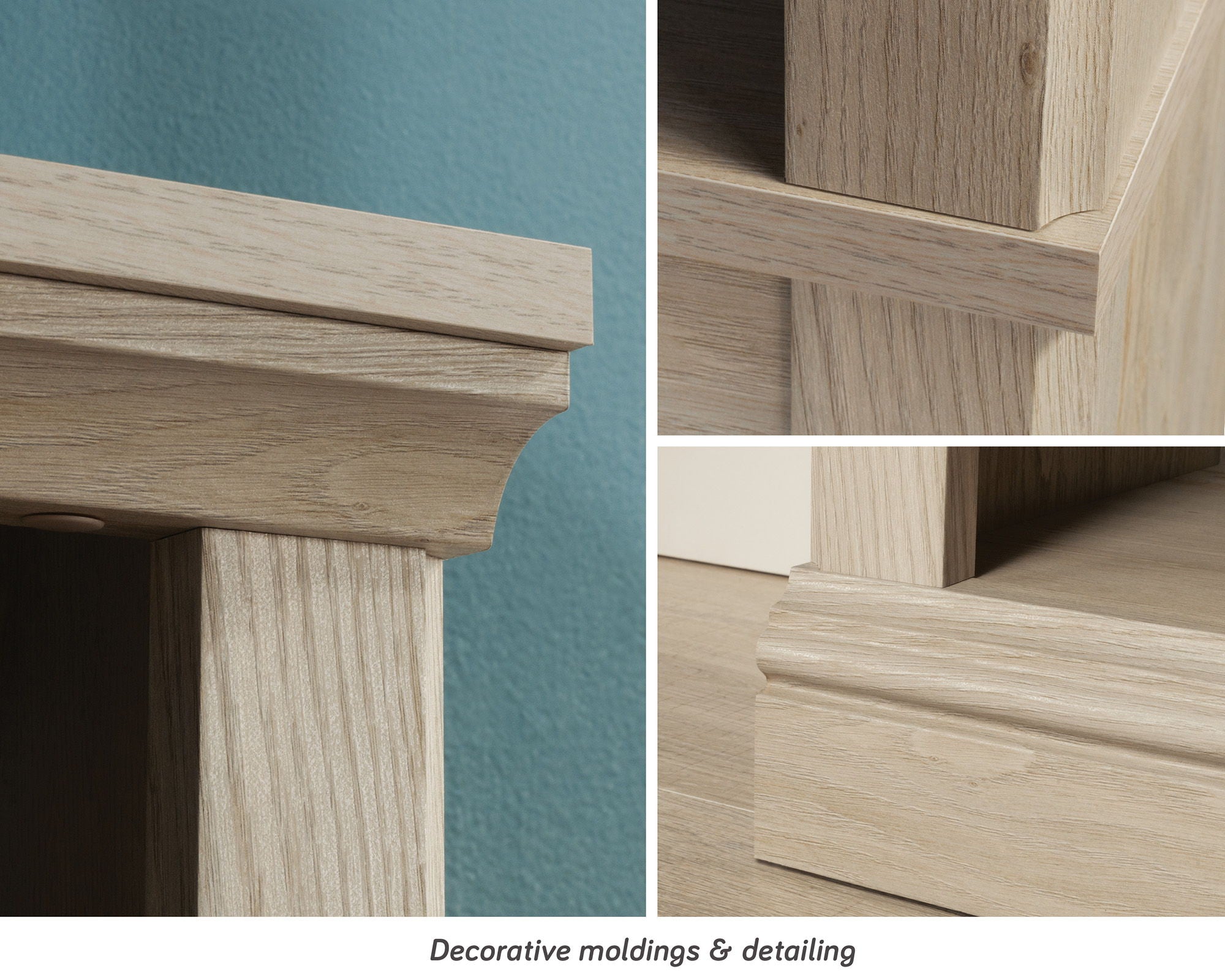 5-Shelf Corner Bookcase in Chalked Chestnut