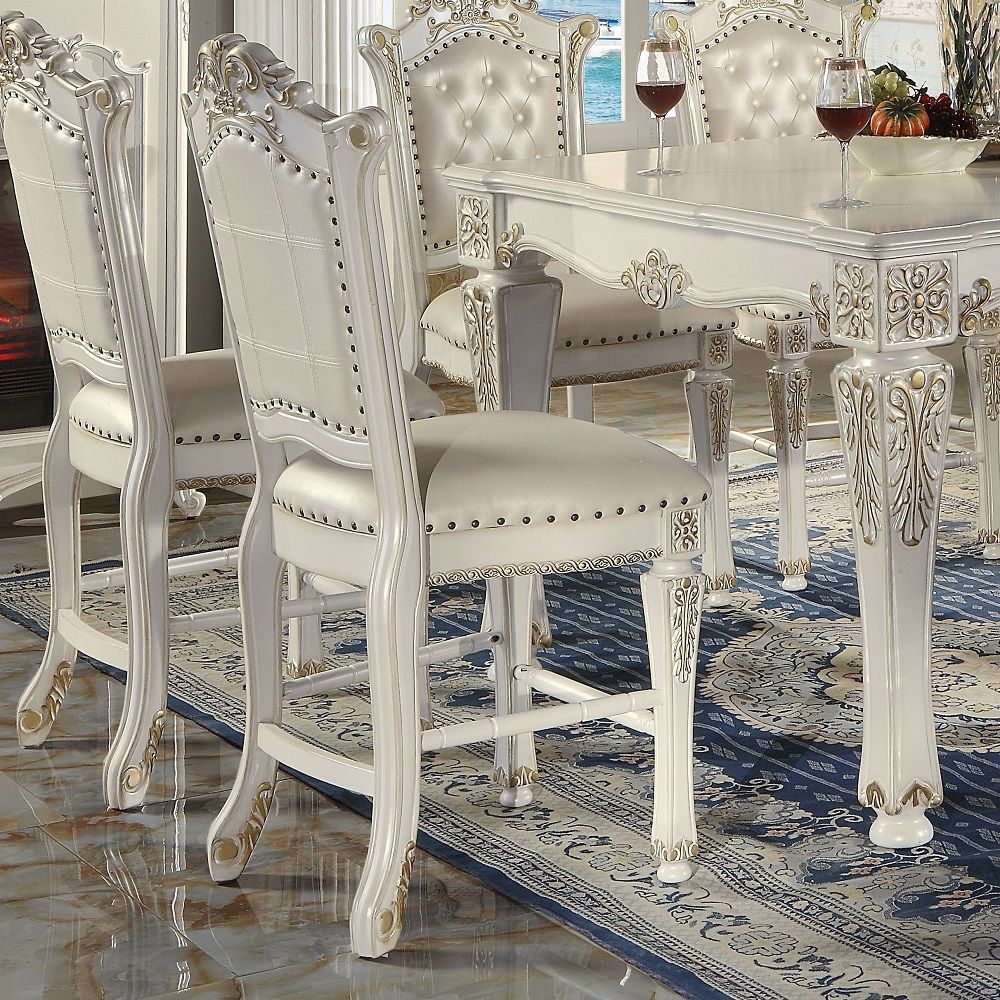 ACME Vendome - Counter Height Chair (Set of 2) - Antique Pearl | Meri Furniture