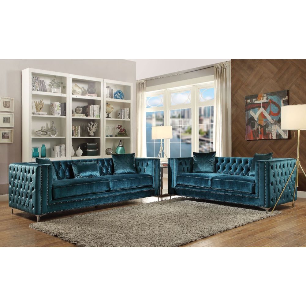 ACME Gillian - Sofa - Dark Teal Velvet | Meri Furniture