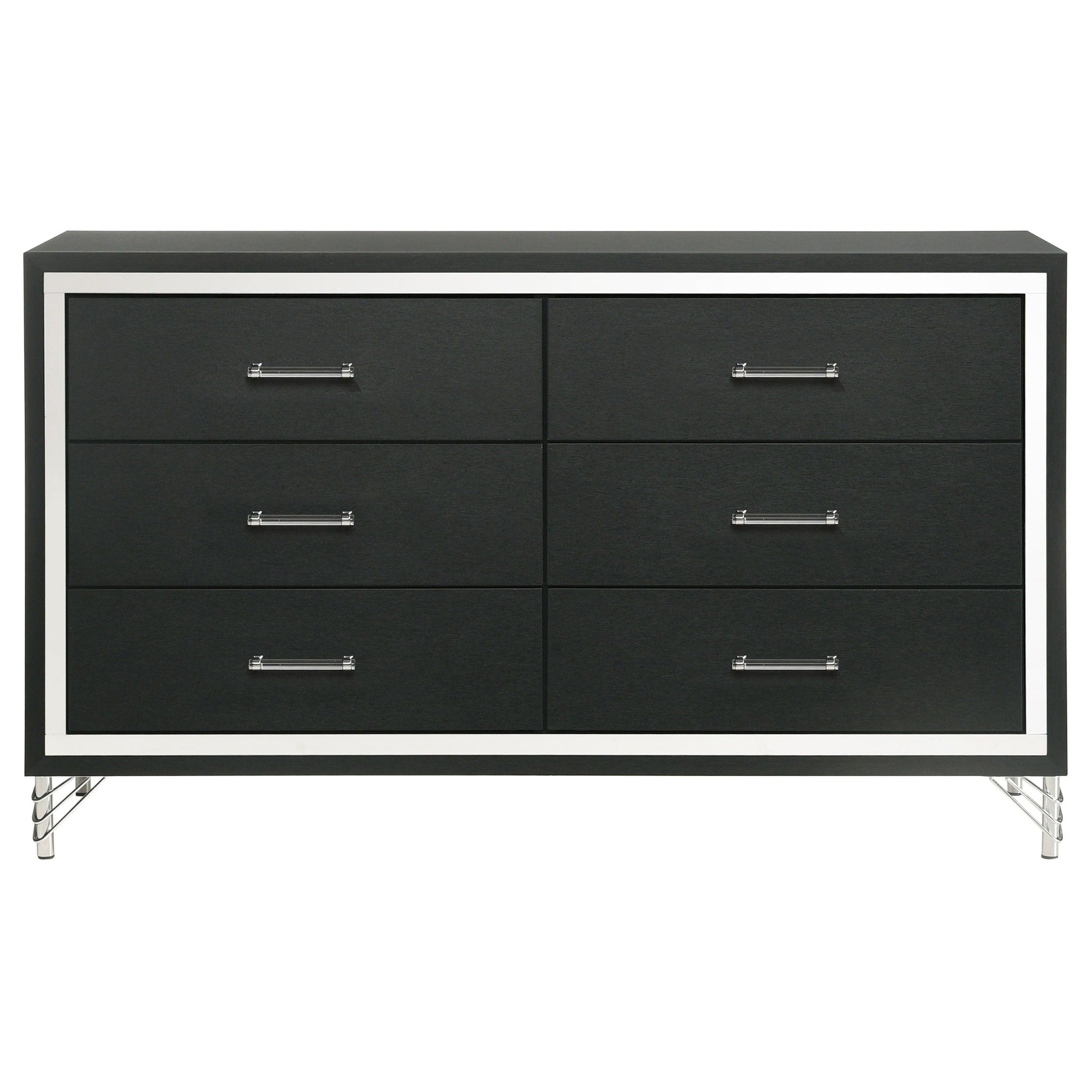 Coaster Fine Furniture Lucia - 6-Drawer Dresser Cabinet - Black | Meri Furniture