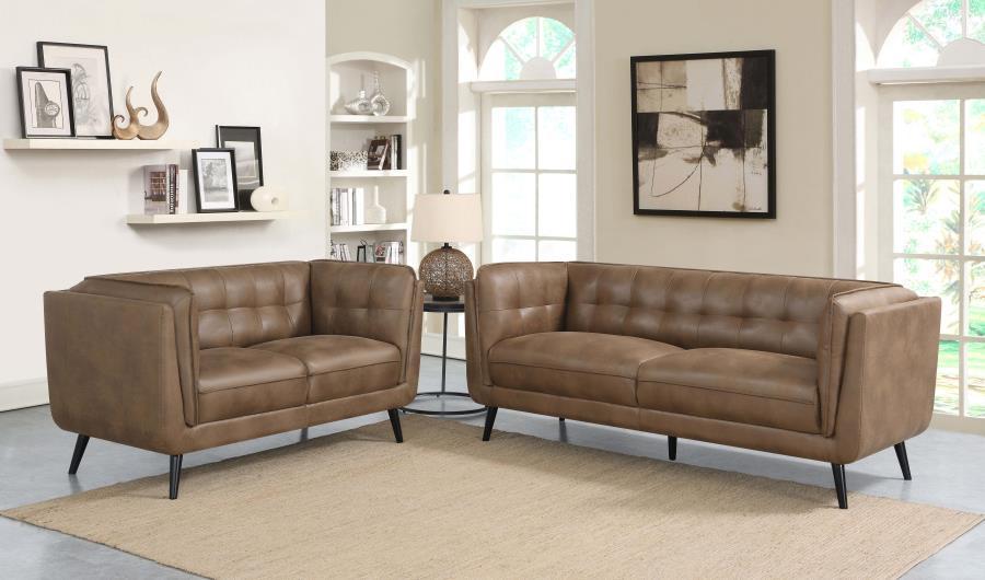 Coaster Fine Furniture Thatcher - Upholstered Tuxedo Arm Sofa Set | Meri Furniture
