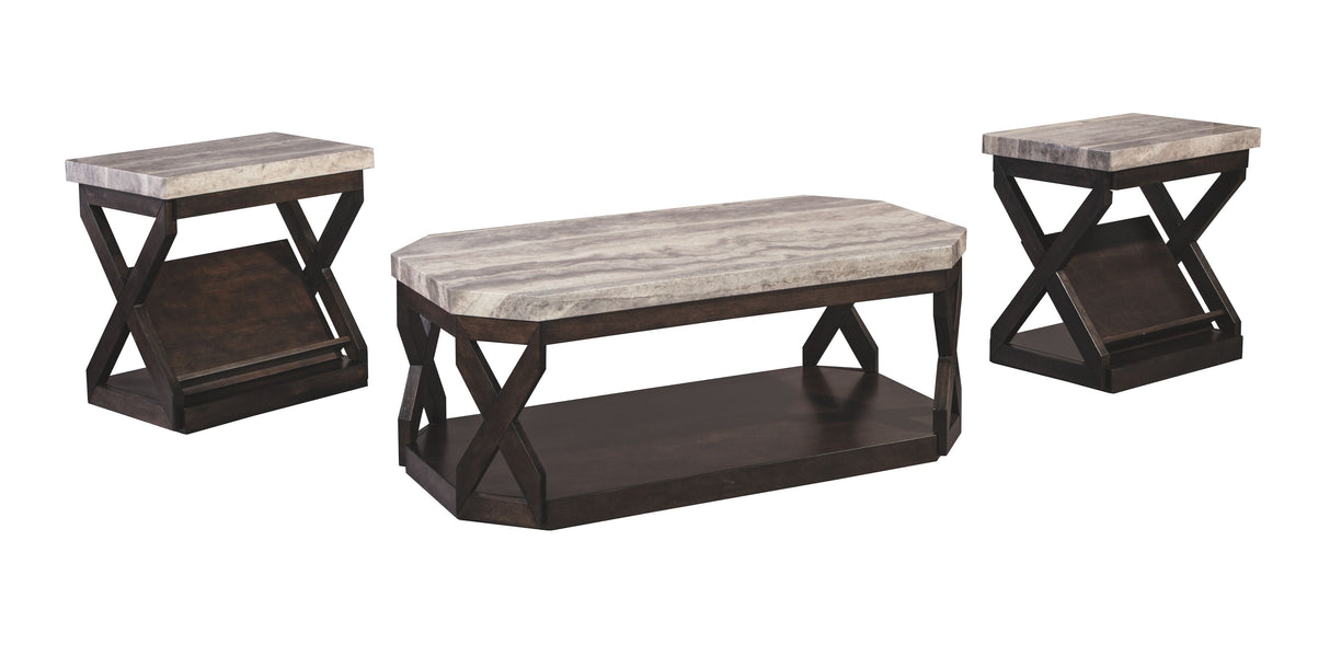 Ashley Furniture Radilyn - Grayish Brown - Occasional Table Set (Set of 3) | Meri Furniture