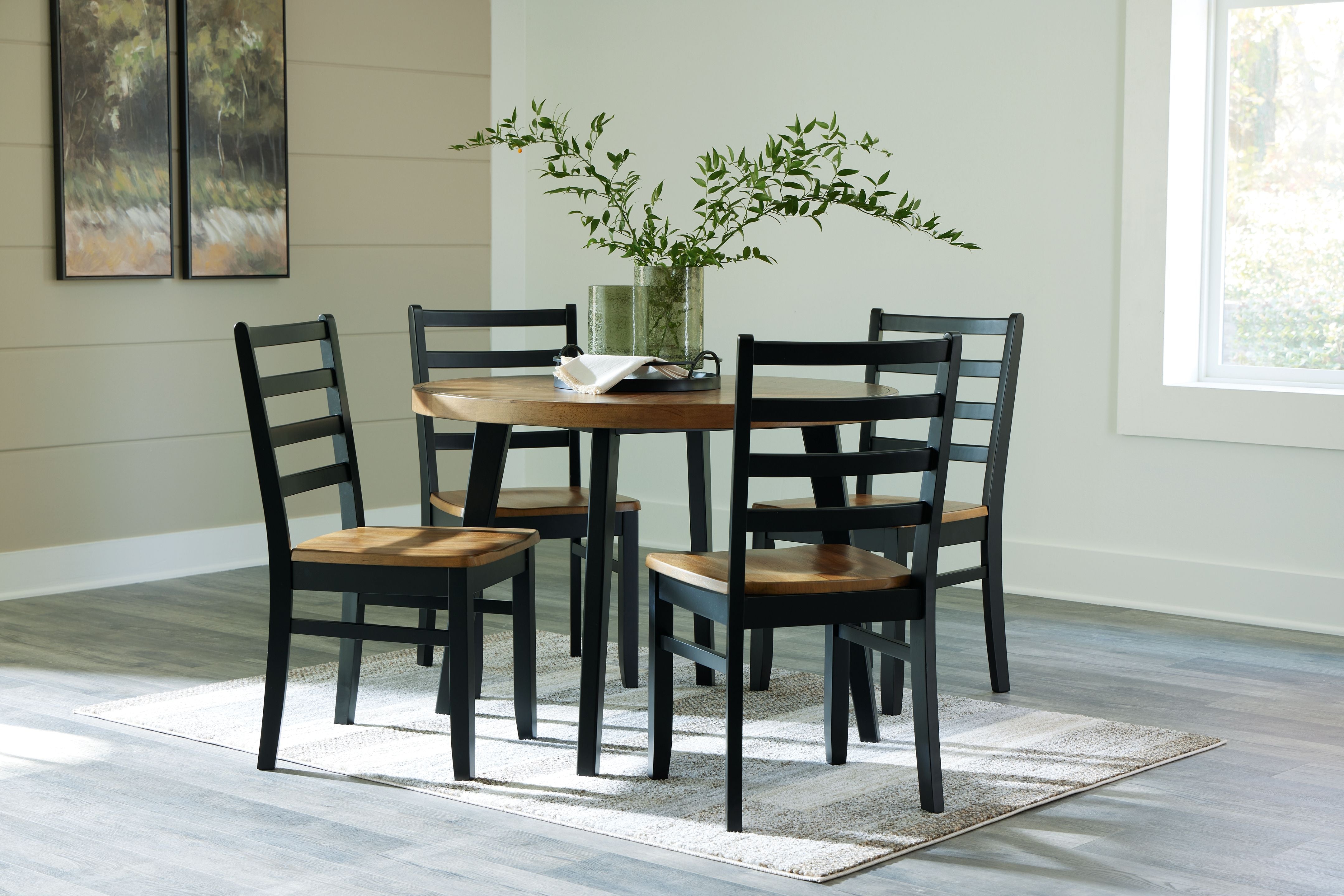Signature Design by Ashley® Blondon - Brown / Black - Dining Table And 4 Chairs (Set of 5) | Meri Furniture