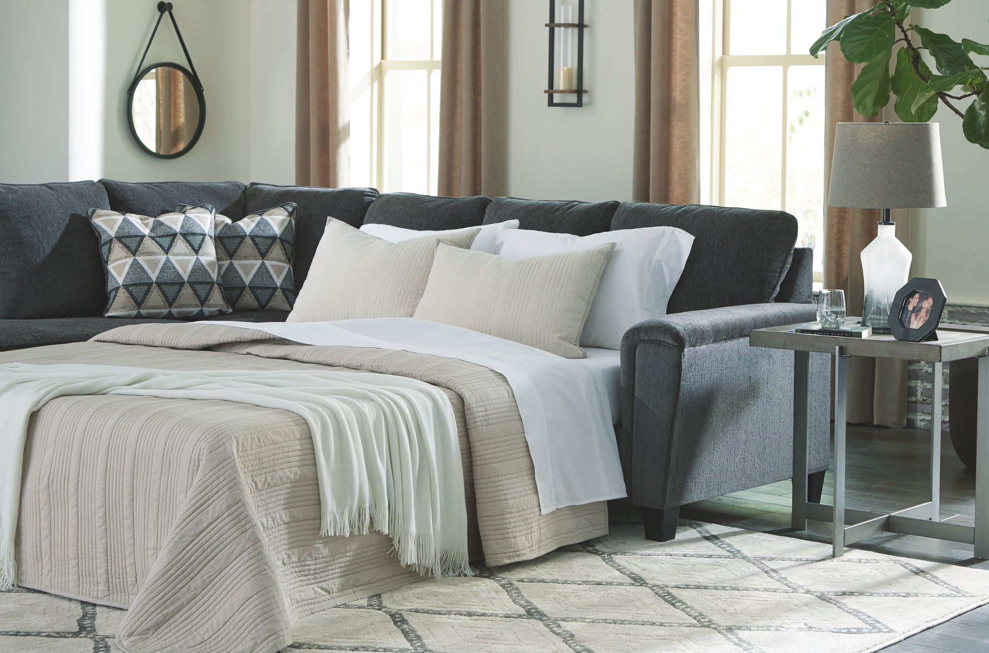Millennium® by Ashley Abinger - Sleeper Sectional | Meri Furniture