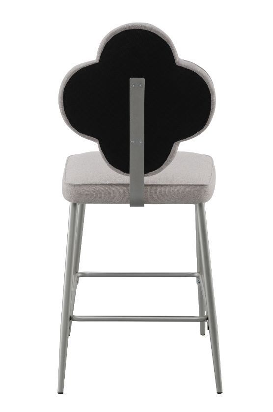 ACME Clover - Counter Height Chair (Set of 2) - Beige Fabric & Champagne Finish | Meri Furniture