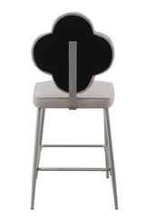 ACME Clover - Counter Height Chair (Set of 2) - Beige Fabric & Champagne Finish | Meri Furniture