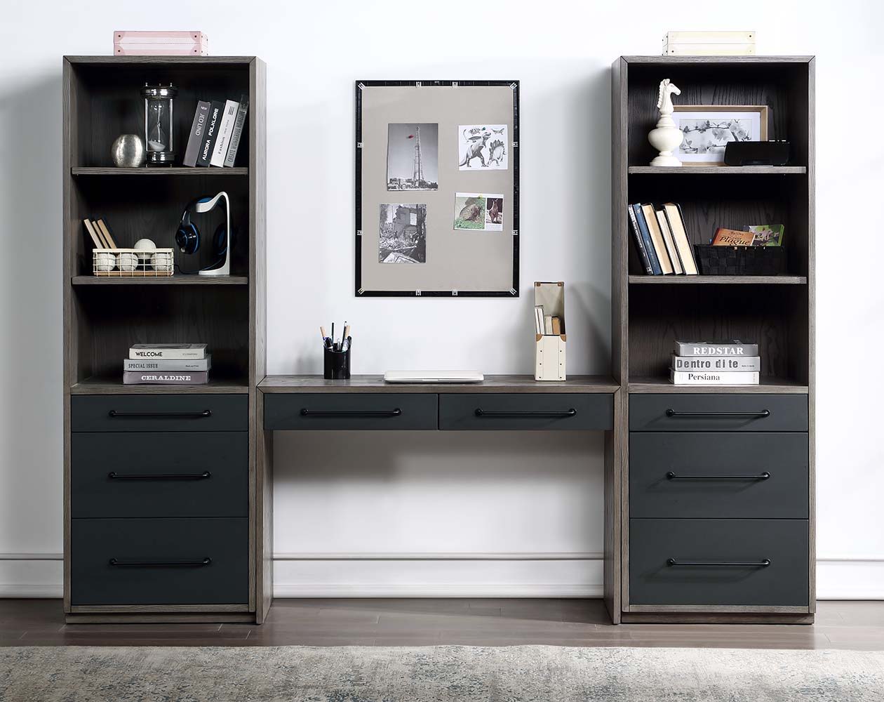 ACME Estevon - Bookshelf - Gray Oak Finish | Meri Furniture