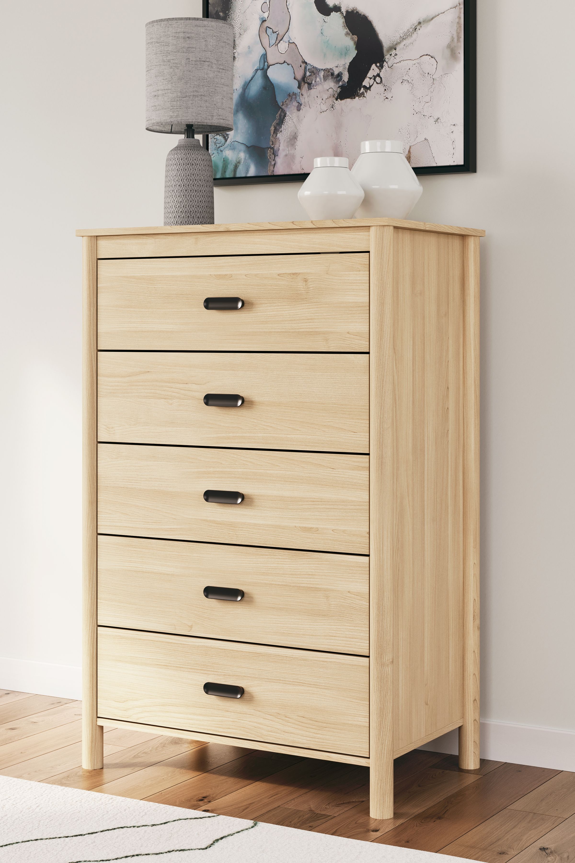 Signature Design by Ashley® Cabinella - Tan - Five Drawer Chest | Meri Furniture