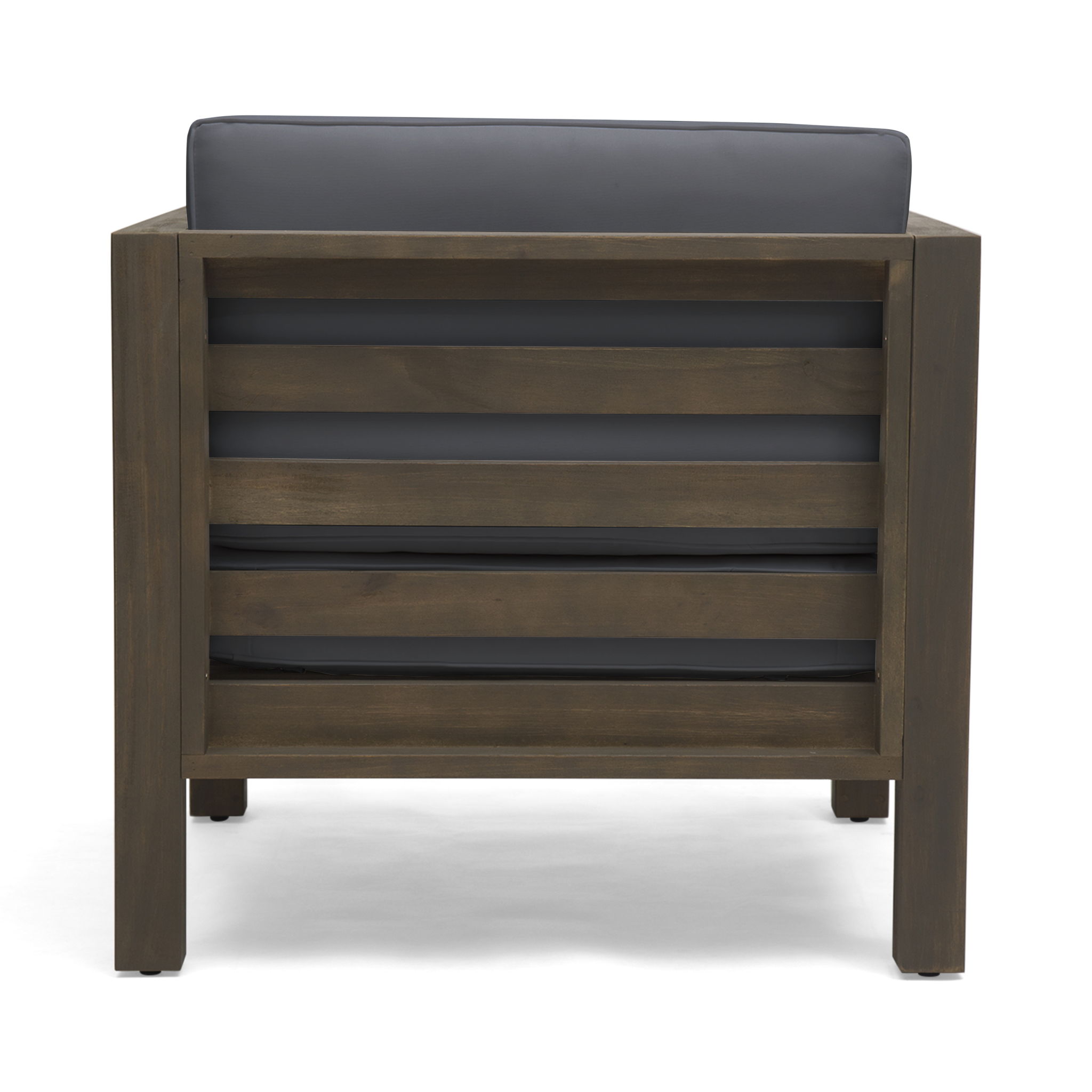 Outdoor Acacia Wood Patio Chair With Fabric Cushion