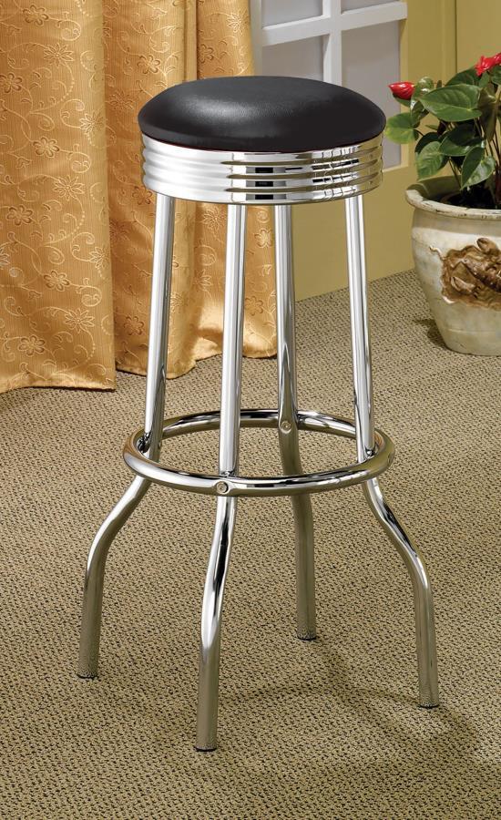 Coaster Fine Furniture Retro - Upholstered Metal Swivel Bar Stool (Set of 2) | Meri Furniture