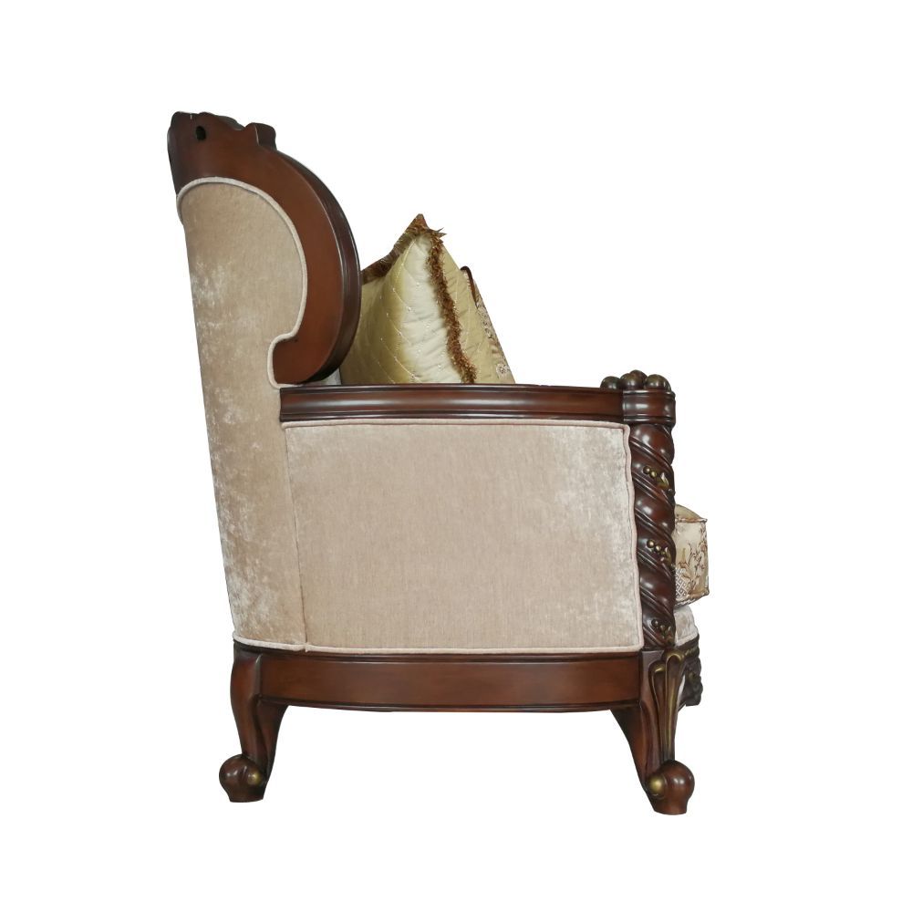 ACME Devayne - Sofa - Fabric & Dark Walnut | Meri Furniture