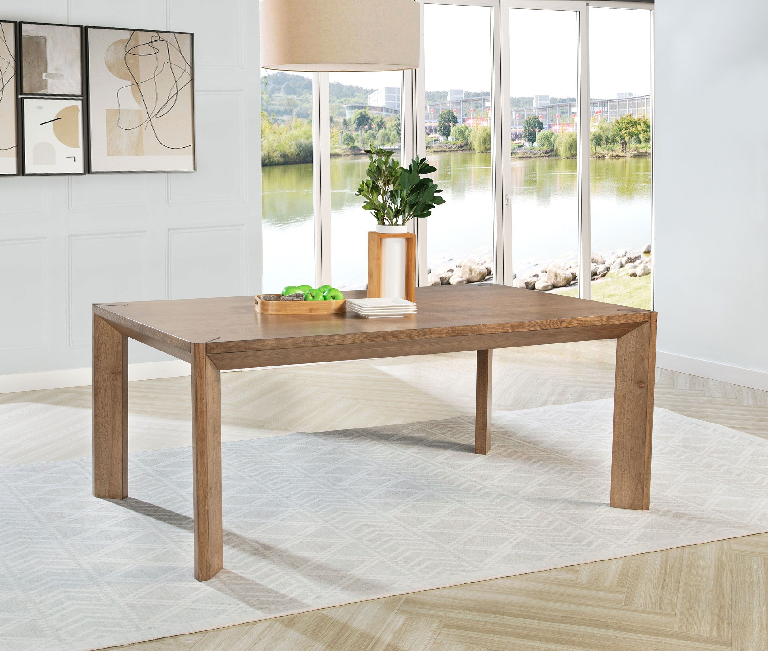 Coaster Fine Furniture Bruner - Rectangular Wood Dining Table - Natural Brown | Meri Furniture