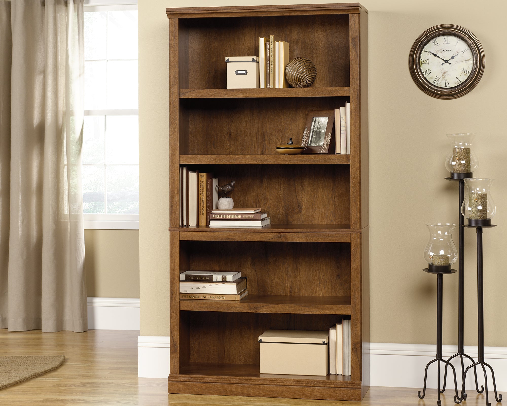 Sauder 5-Shelf Split Bookcase Ooa | Meri Furniture