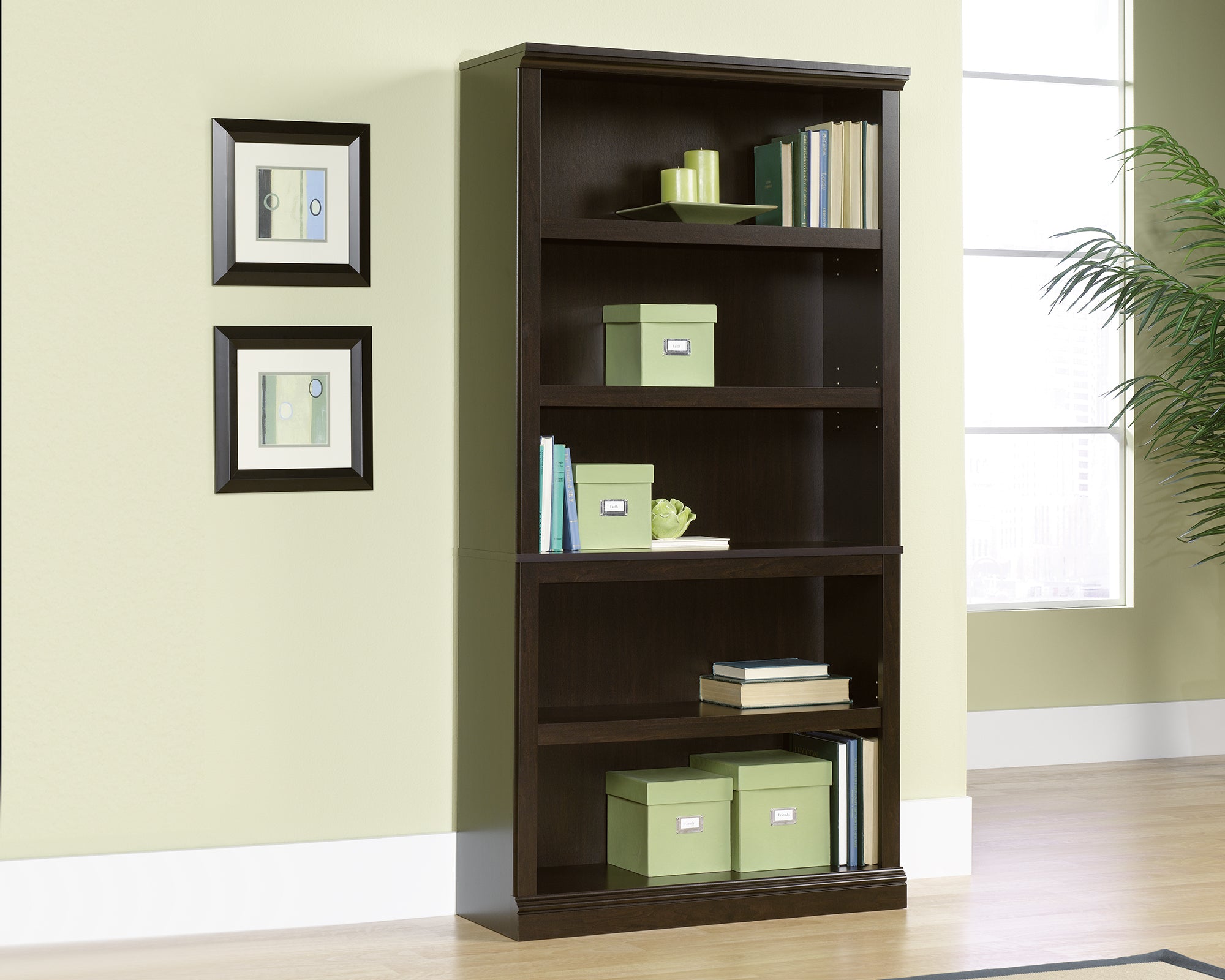 Sauder 5 Shelf Split Bookcase Jw | Meri Furniture