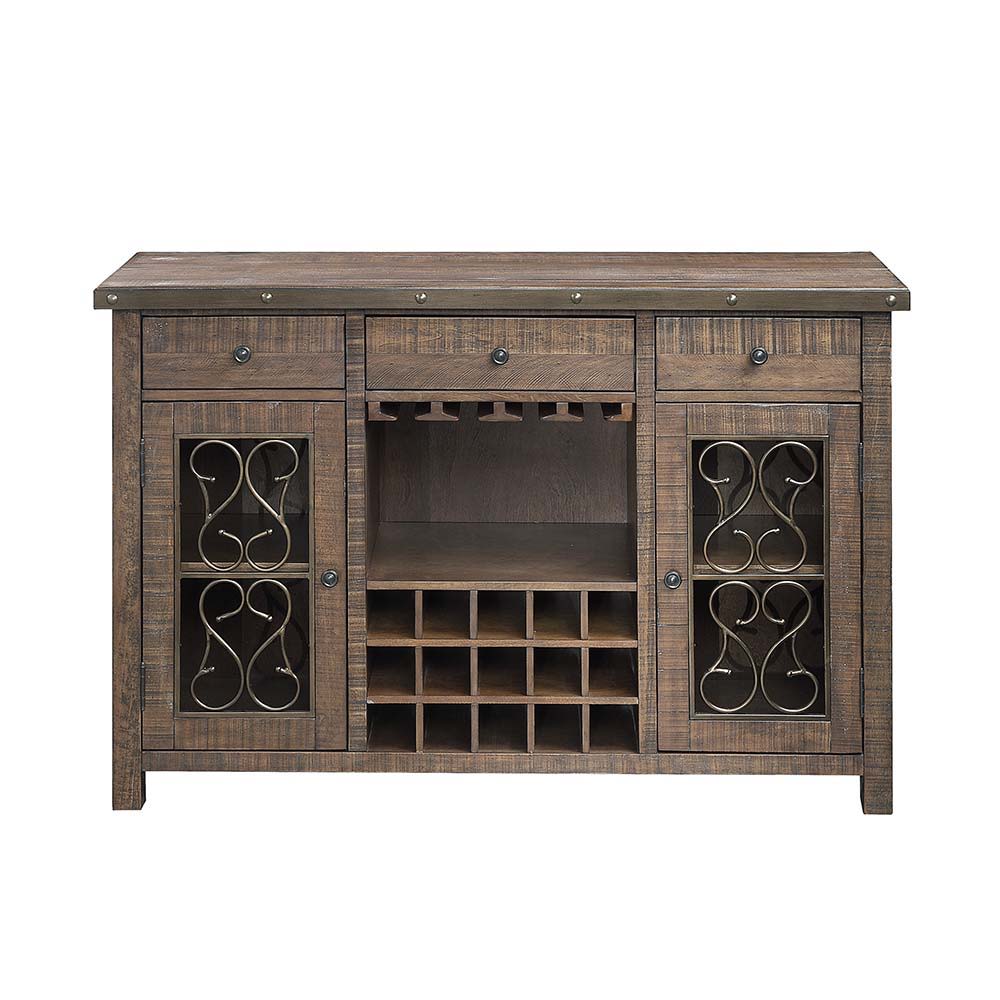 ACME Raphaela - Server - Weathered Cherry Finish | Meri Furniture