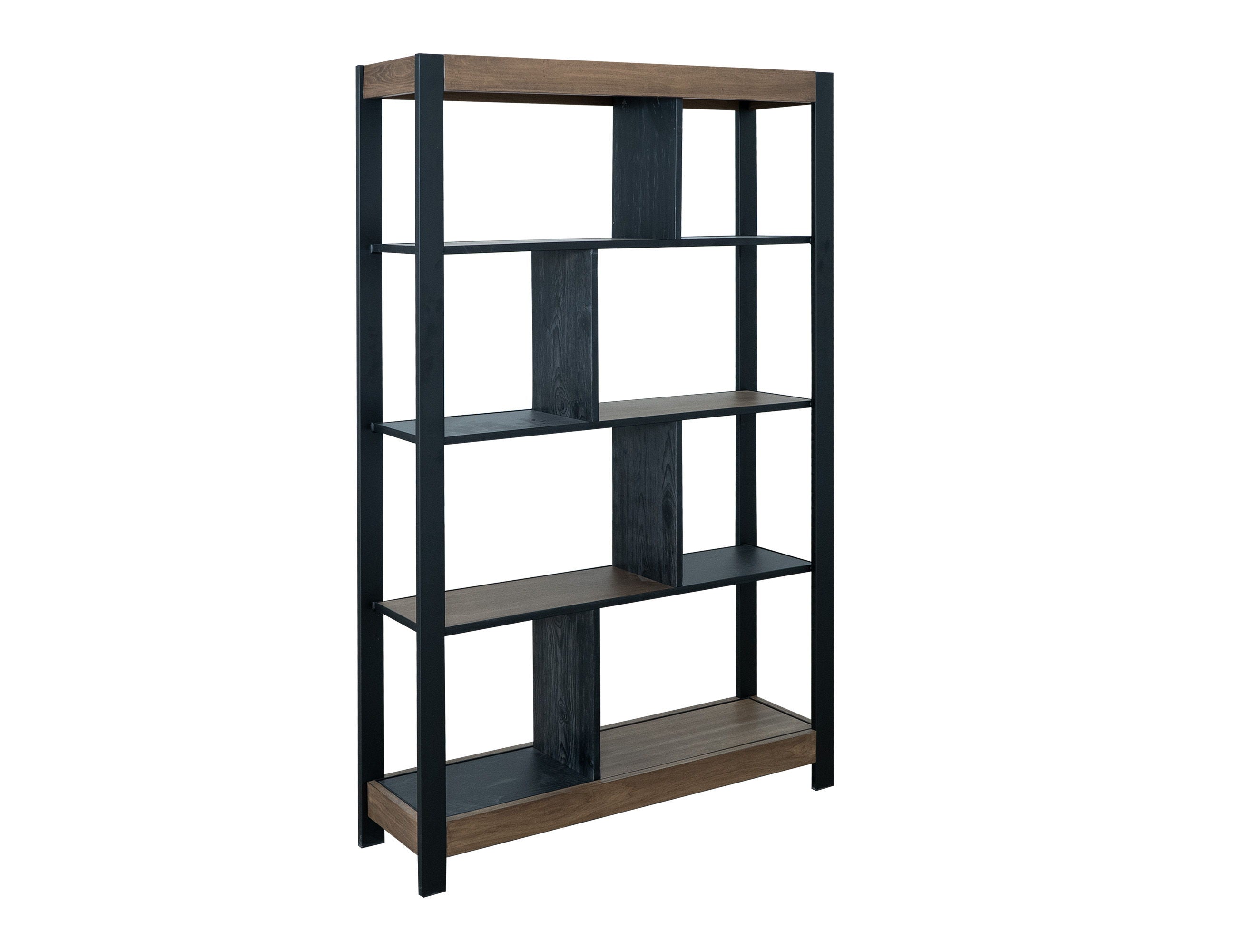 International Furniture Direct Tuxedo - Bookcase - Brown / Black | Meri Furniture