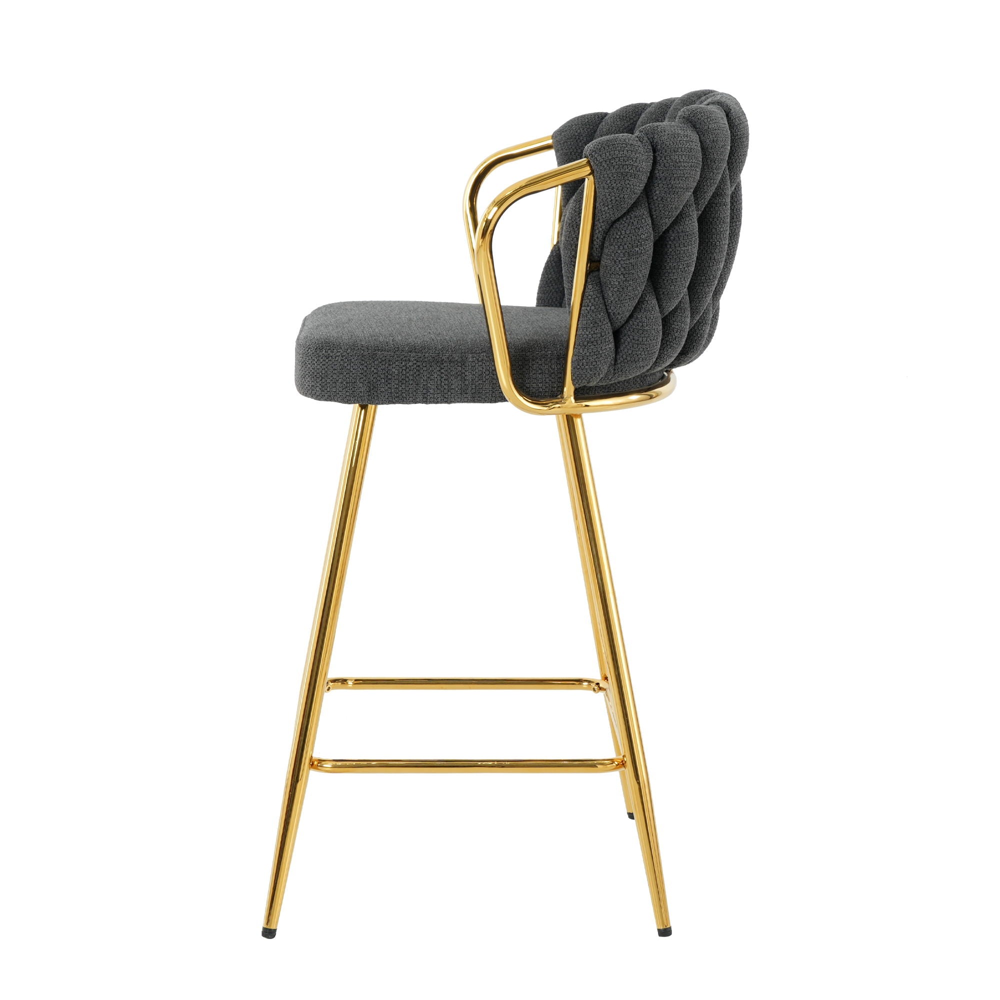 Modern Design High Stool With Plated Legs (Set of 2)