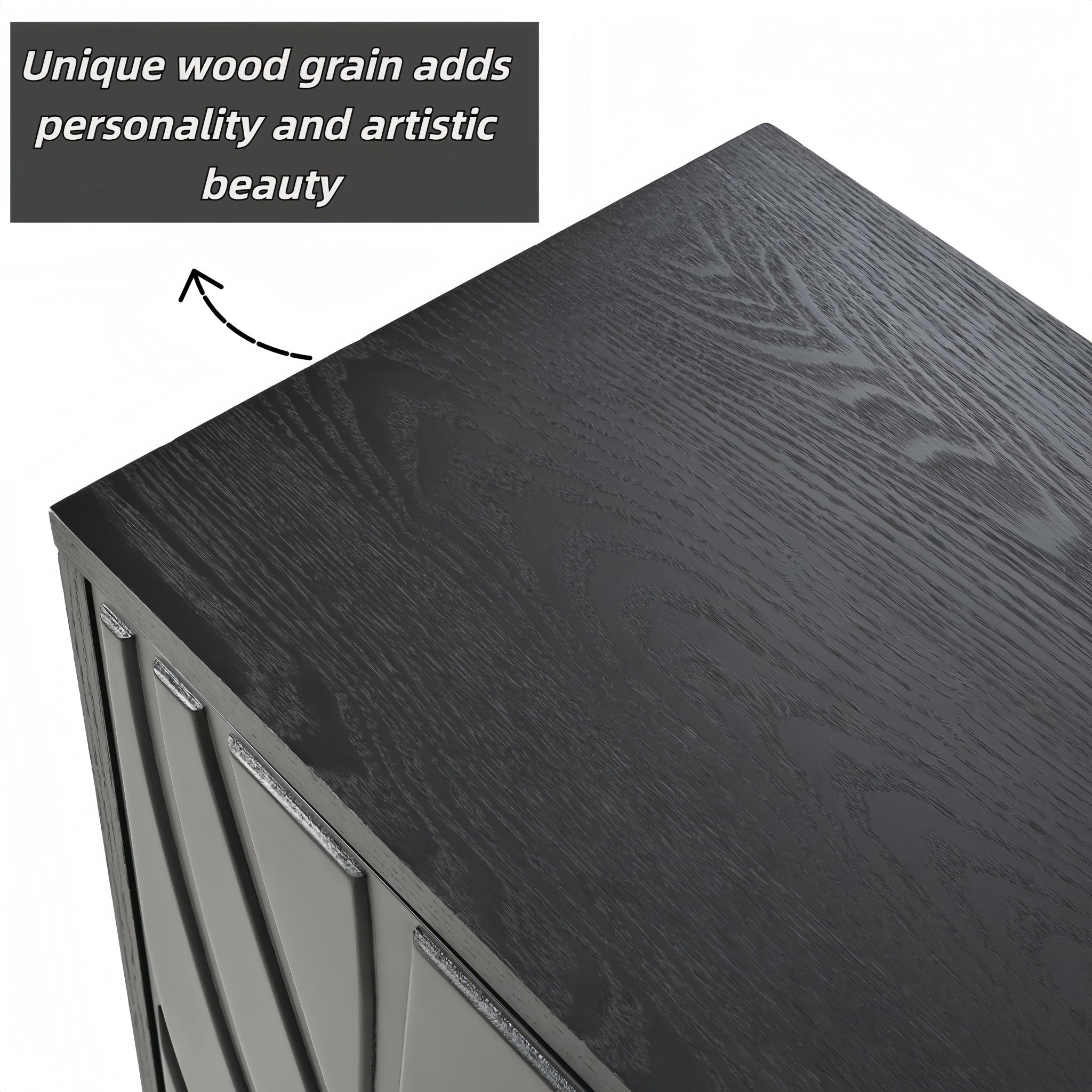 Modern Sideboard Buffet Cabinet With Handleless Press To Open Design With 4 Doors