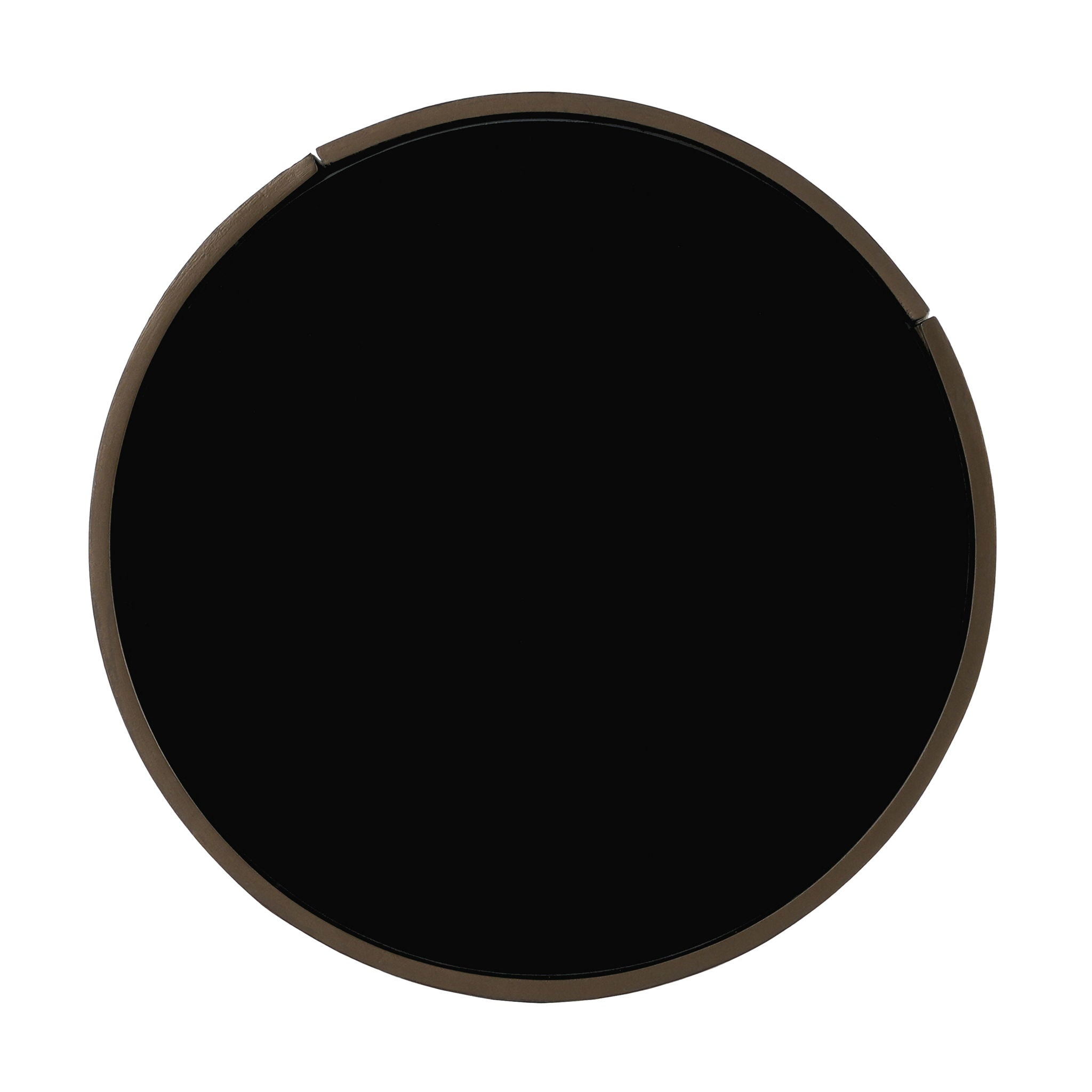 Elegant Italian High Grade Double Layer Storage Round Side Table - Brown / Black