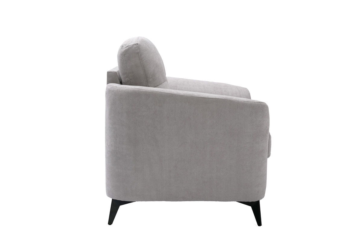 Callie Light Gray Woven Fabric Sofa Loveseat Chair Living Room Set