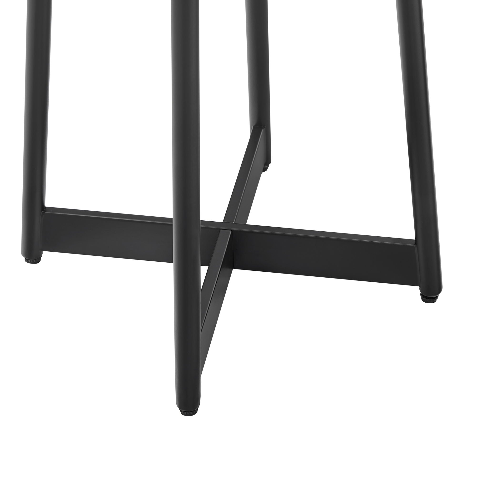 Ranlo - Round Accent Table With Geometric Legs - Black