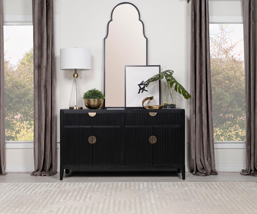 Coaster Fine Furniture Brookmead - 4 Door Sideboard Buffet Storage Cabinet - Black | Meri Furniture